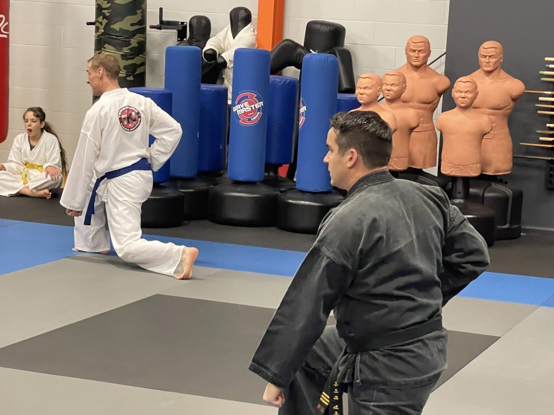 Sensei leading a karate class at Twinsburg Karate Institute