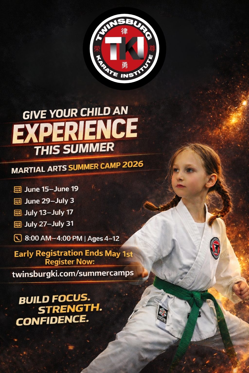 TKI martial arts summer camp flyer